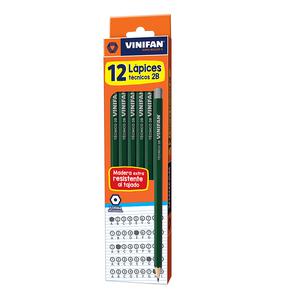 LÁPIZ 2B TÉCNICO VINIFAN SIN BORRADOR CAJA X 12 UND