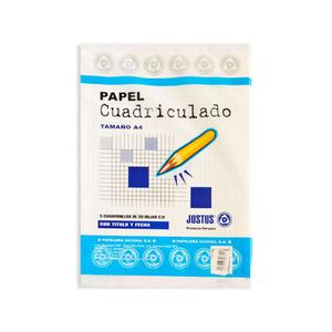 PAPEL CUADRICULADO JUSTUS A4 X 50 HOJAS