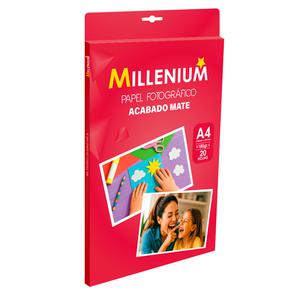 PAPEL FOTOGRÁFICO MILLENIUM MATE 180 GR A4 X 20 HOJAS
