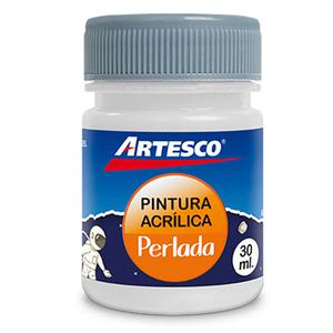 PINTURA ACRÍLICA ARTESCO PERLADA METÁLICA BLANCO 30 ML