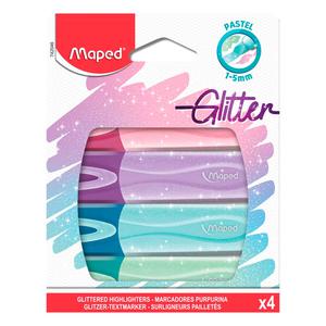 RESALTADOR MAPED GLITTER PASTEL X 4 UND