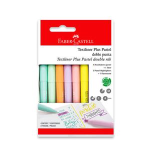 RESALTADOR FABER CASTELL TEXTLINER DOBLE PUNTA PASTEL X 6 UND