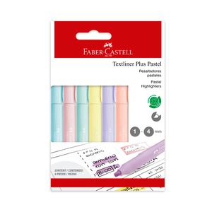 RESALTADOR FABER CASTELL TEXTLINER PLUS PASTEL X 6 UND