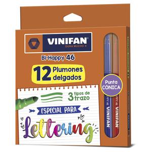 PLUMÓN DELGADO VINIFAN BI-HAPPY 46 ESTUCHE CARTÓN X 12 UND