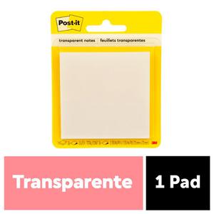 NOTAS ADHESIVAS 3M POST-IT 76 X 76 MM TRANSPARENTE 36 HOJAS