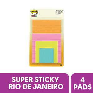 NOTAS ADHESIVAS 3M POST-IT 4622 SUPER STICKY RIO DE JANEIRO 180 HOJAS
