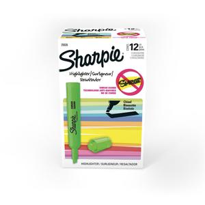 RESALTADOR SHARPIE PUNTA CINCEL BISELADA VERDE FLUERESCENTE X 12 UND