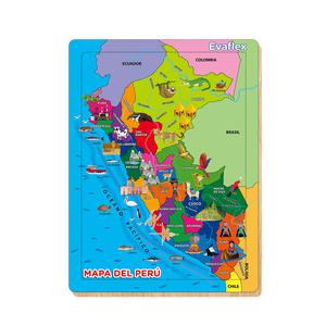 ROMPECABEZAS DE MADERA EVAFLEX MAPA DEL PERÚ 50 PIEZAS