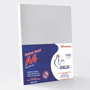 SOBRE BOND GALLO 90 G A4 PAQUETE X 50 UND