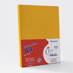 SOBRE MANILA GALLO A4 PAQUETE X 50 UND