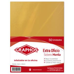 SOBRE MANILA GRAPHOS EXTRA OFICIO PAQUETE X 50 UND