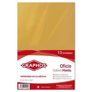 SOBRE MANILA GRAPHOS OFICIO BOLSA X 10 UND
