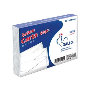 SOBRE BOND GALLO N16 CARTA 56 G PAQUETE X 50 UND
