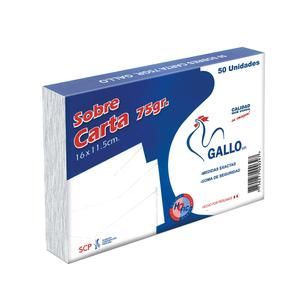 SOBRE BOND GALLO N18 CARTA 75 G PAQUETE X 50 UND