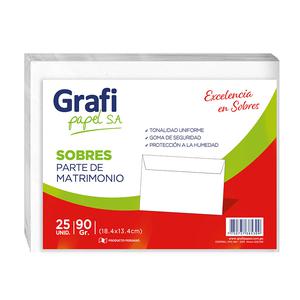 SOBRE GRAFIPAPEL N25 PARTE DE MATRIMONIO PAQUETE X 25 UND