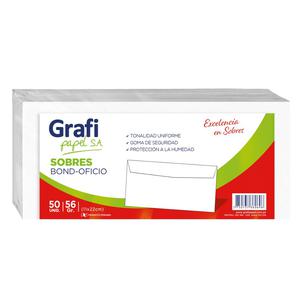 SOBRE BOND GRAFIPAPEL N9 OFICIO 60 G PAQUETE X 50 UND