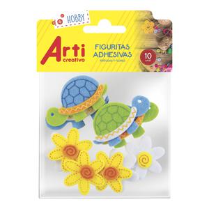 STICKERS ARTI CREATIVO TORTUGAS Y FLORES X 10 UND