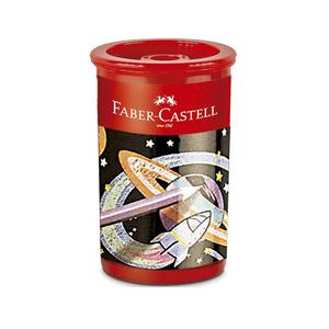 TAJADOR DE PLÁSTICO FABER CASTELL 123 CON DEPÓSITO CILÍNDRICO X 1 UND