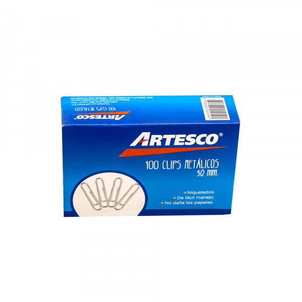 Caja de clips metálicos de 50mm Artesco
